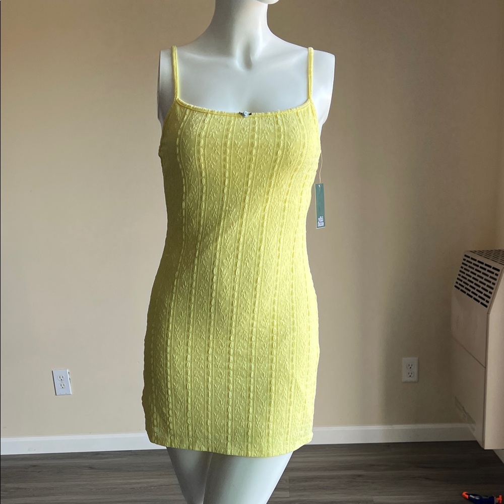 Wild Fable Women's Bodycon Mini Dress Spaghetti Strap Square Neck .